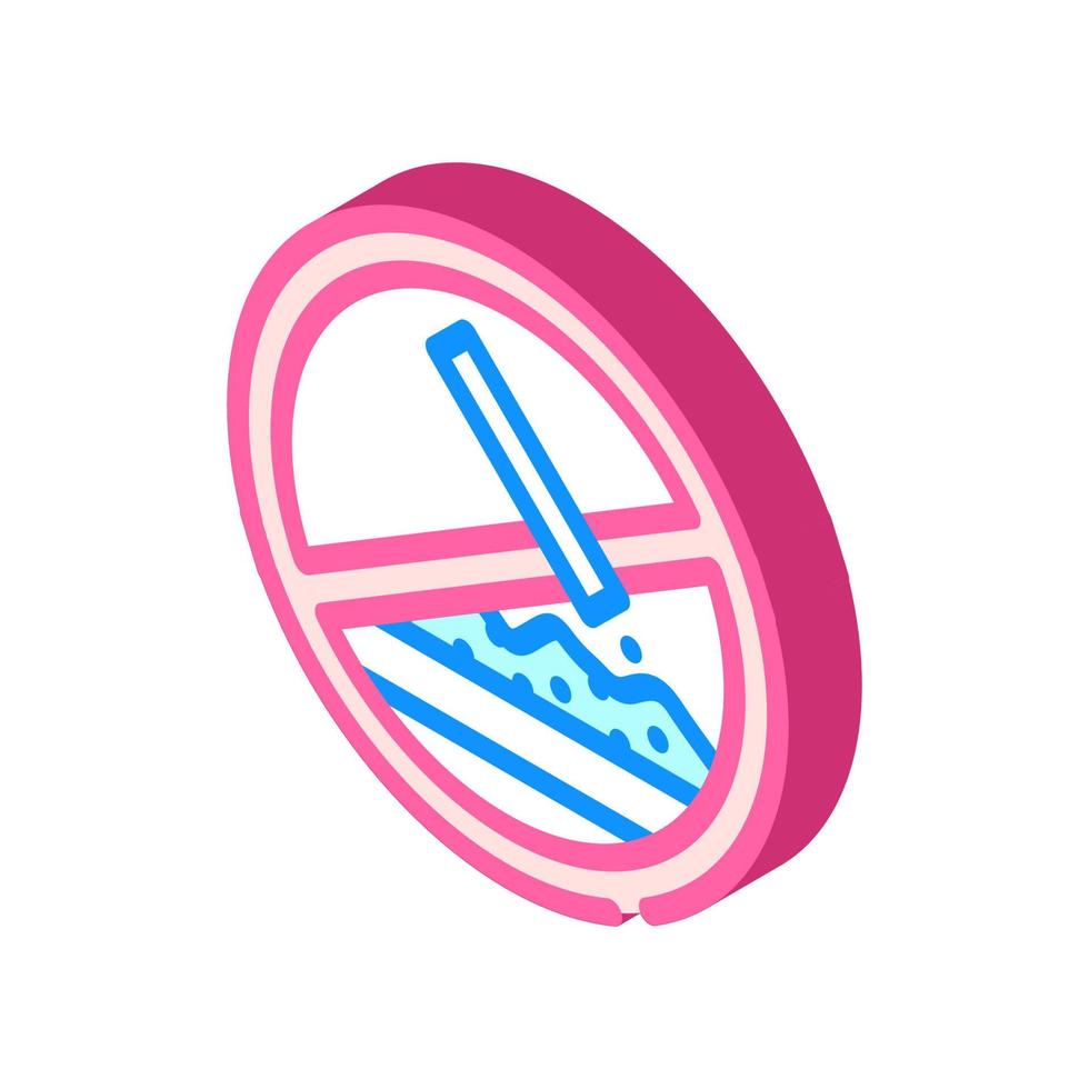 color de ilustración de vector de icono isométrico de prohibición de drogas