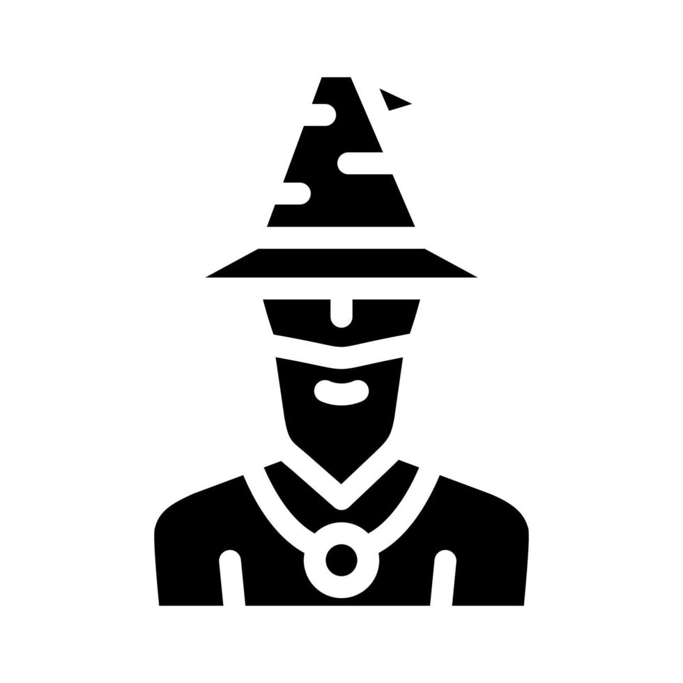 magician fairy tale glyph icon vector illustration