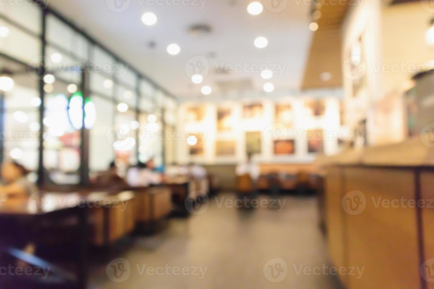 Restaurant cafe or coffee shop interior with people abstract defocused blur background photo