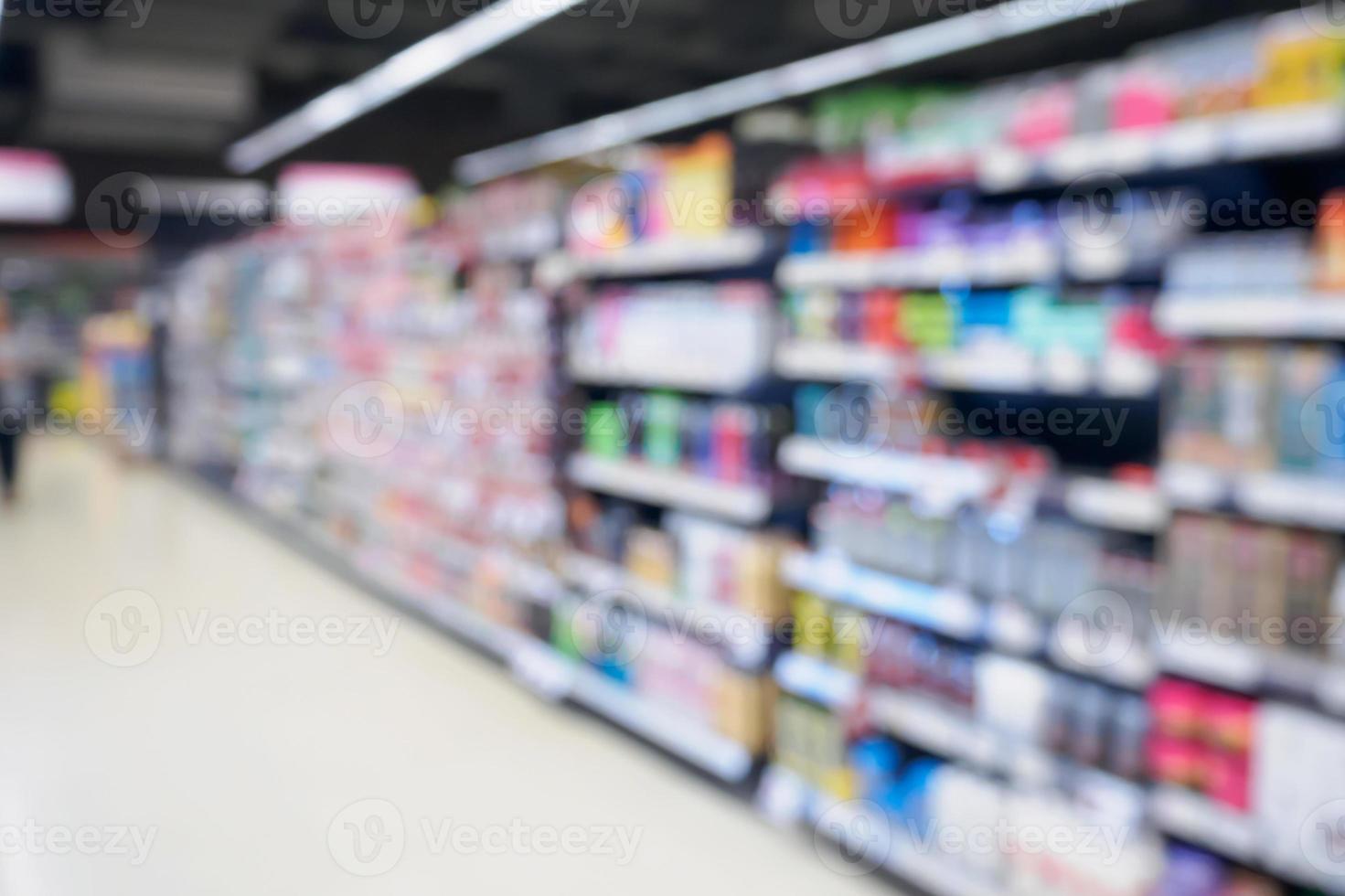 blur supermarket discount store shelves interior abstract background photo