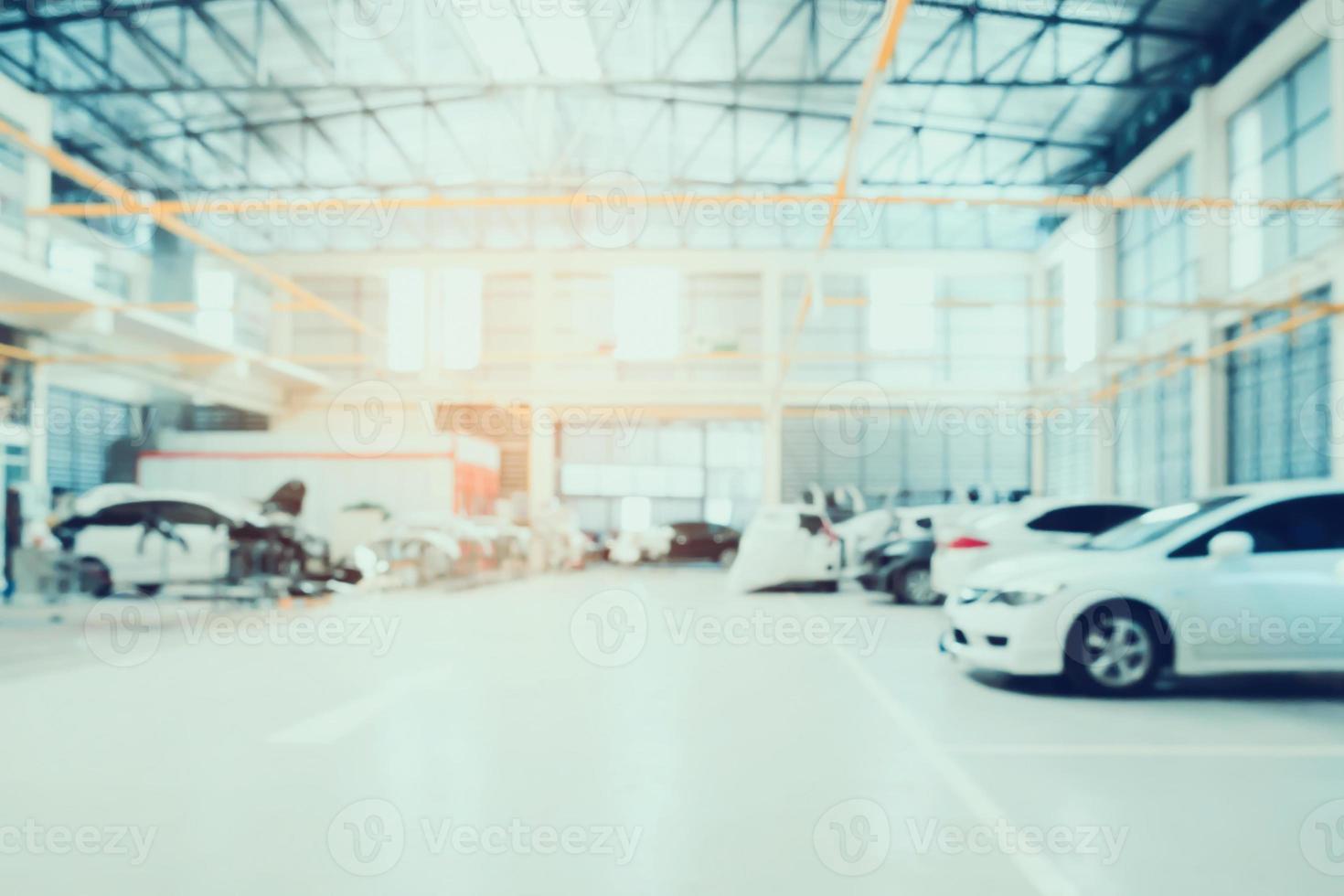 Car repair service centre blurred background photo