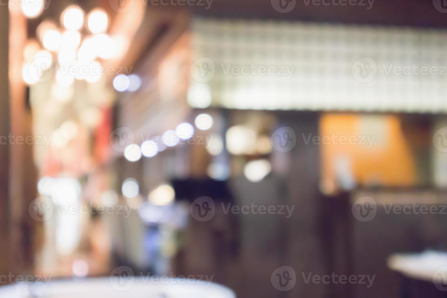 abstract blurred cafe restaurant with bokeh lights defocused background photo