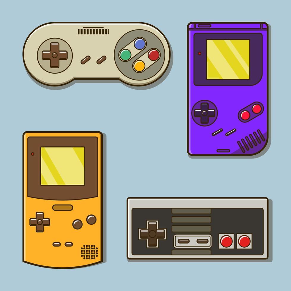 Classic Video Game Console Illustration vector