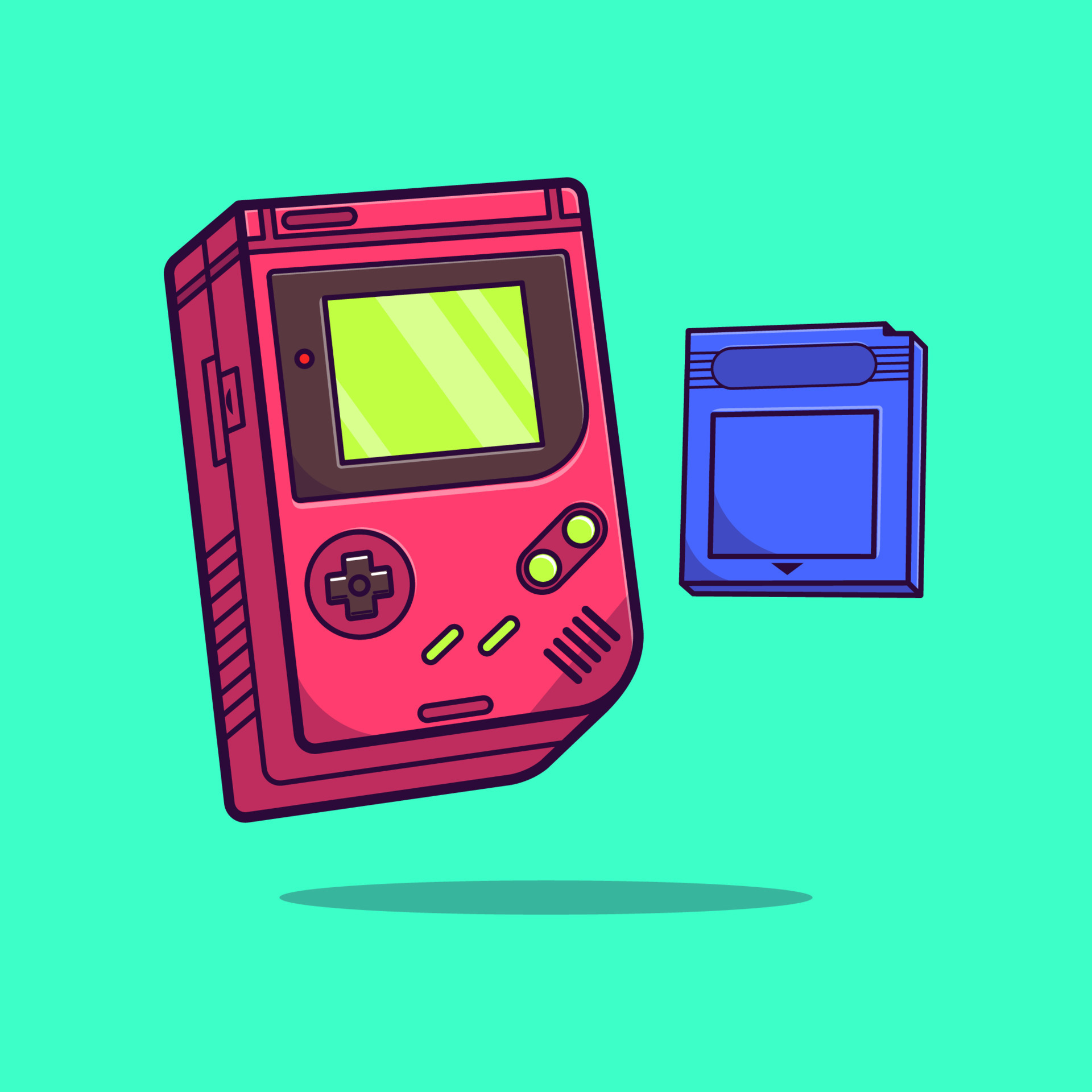 Gameboy Color Cartoon Illustration 8317907 Vector Art at Vecteezy