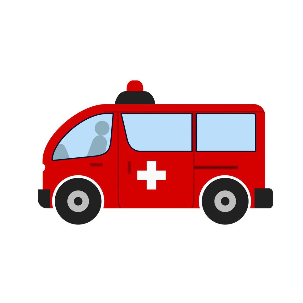 icono multicolor plano de ambulancia vector