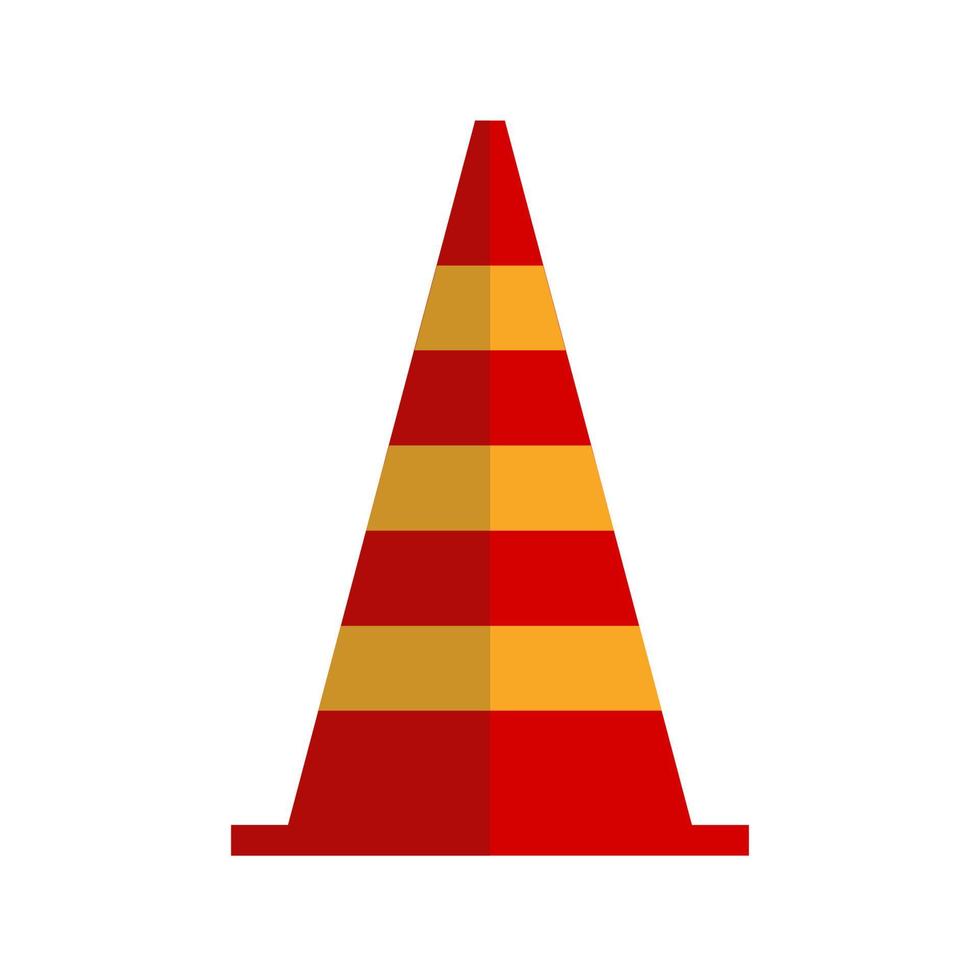 Construction Cone Flat Multicolor Icon vector