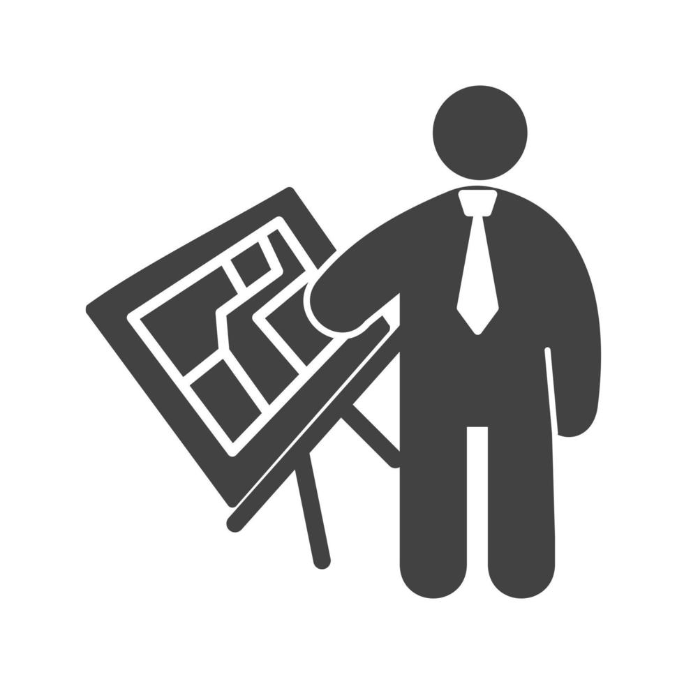 Architect Glyph Black Icon vector
