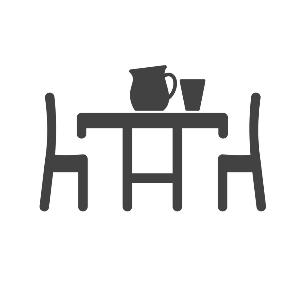 Dinner Table Glyph Black Icon vector