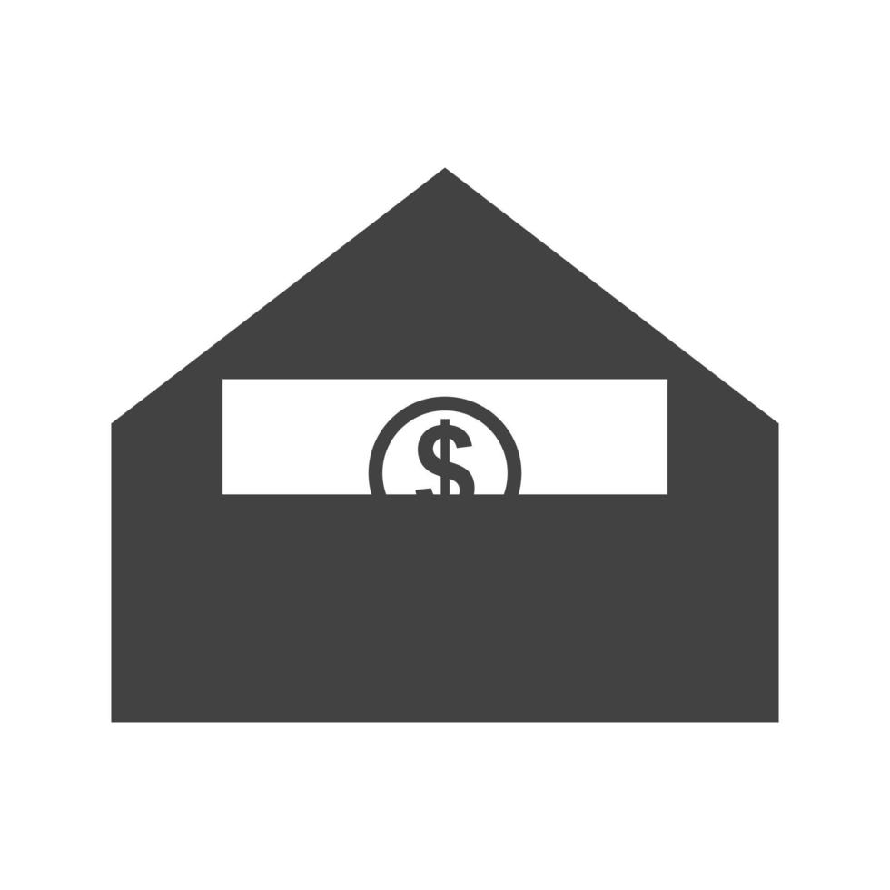 Send Money Glyph Black Icon vector
