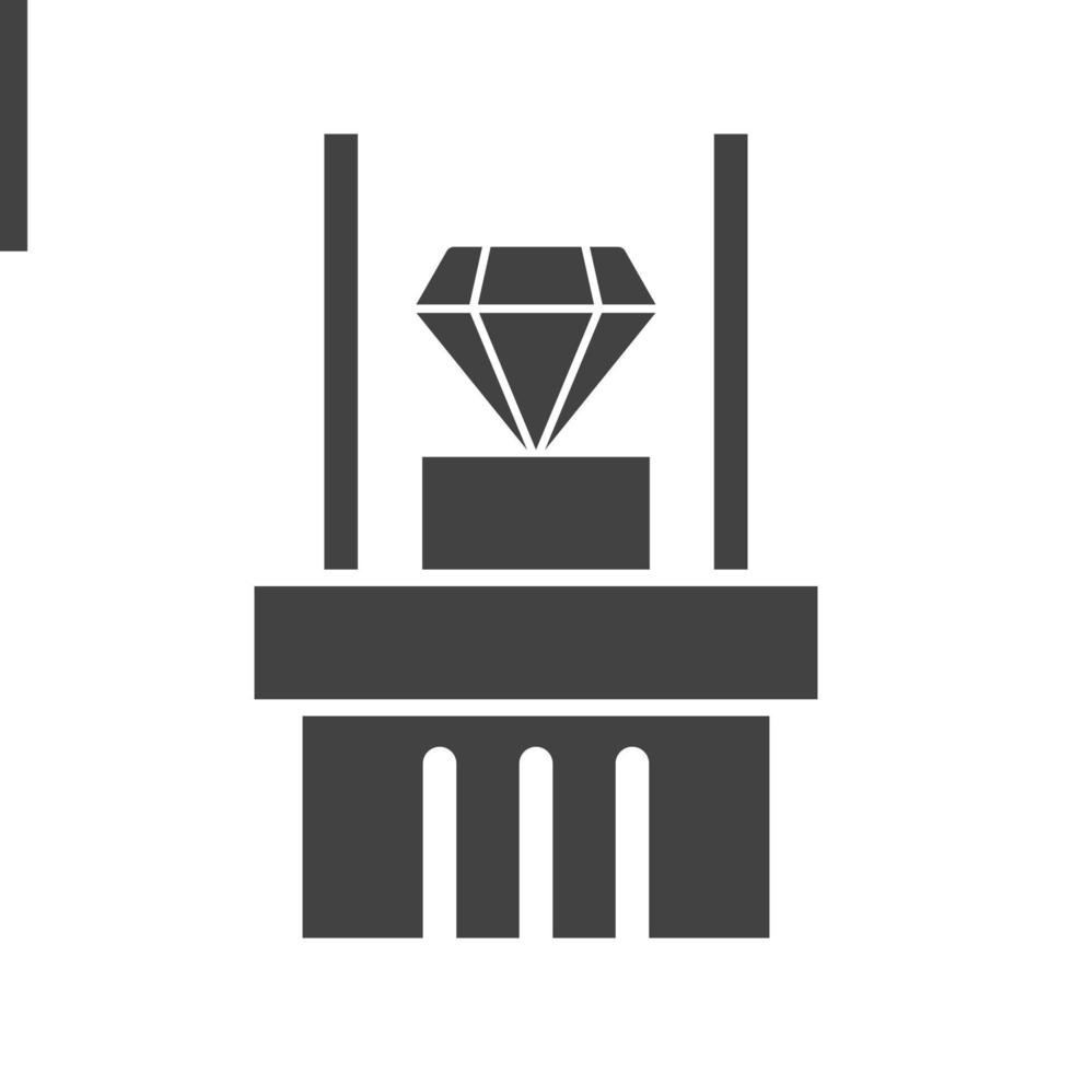 Diamond Exhibit Glyph Black Icon vector