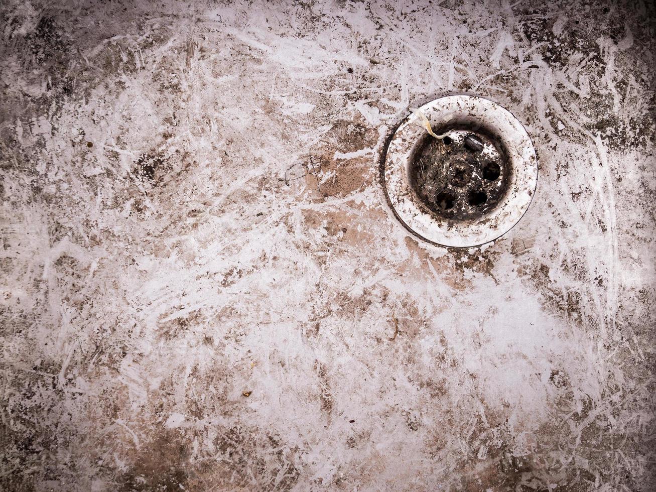 very old grunge dirty with rusty metal drain photo