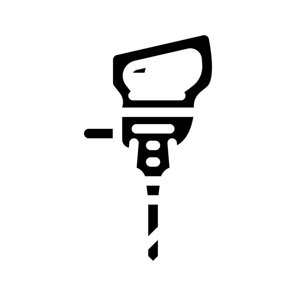 jackhammer tool glyph icon vector illustration black