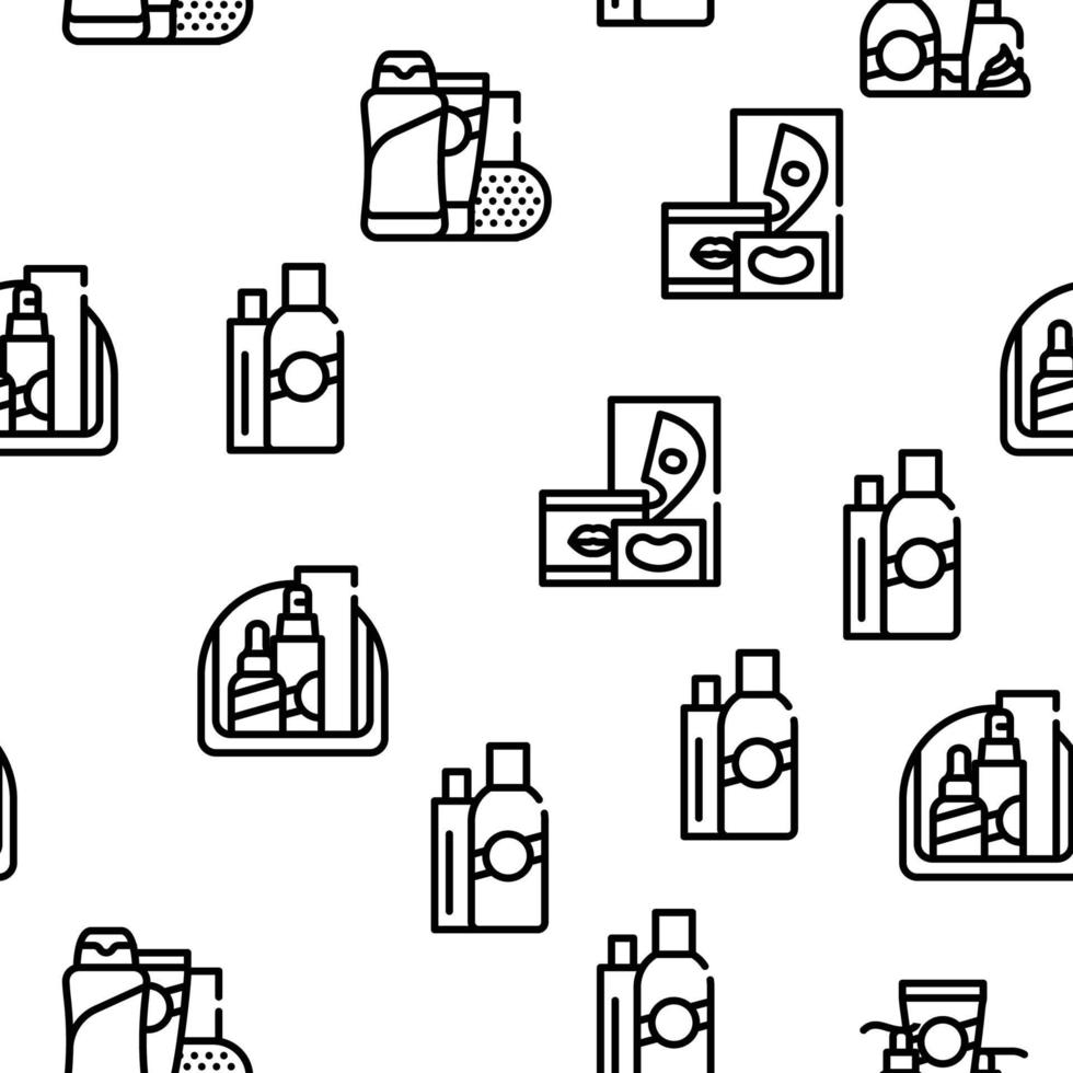 Beauty Products Makeup Vector Seamless Pattern