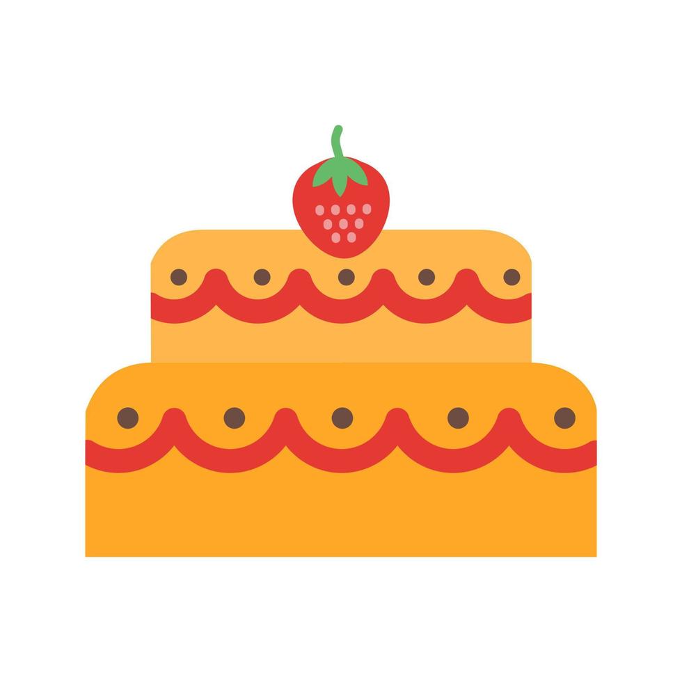 Two layered cake Flat Multicolor Icon vector