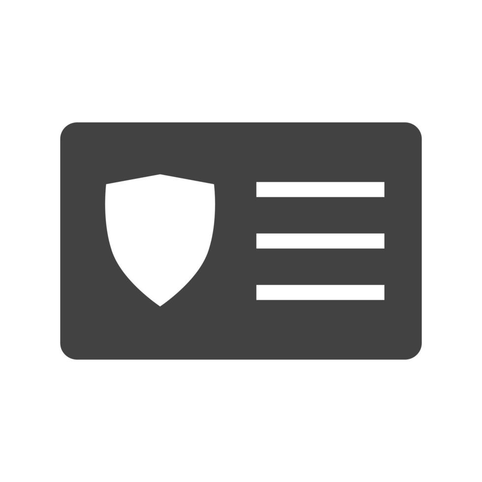 Protected Card Glyph Black Icon vector