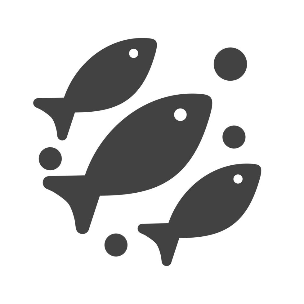 icono de glifo de pescado negro vector