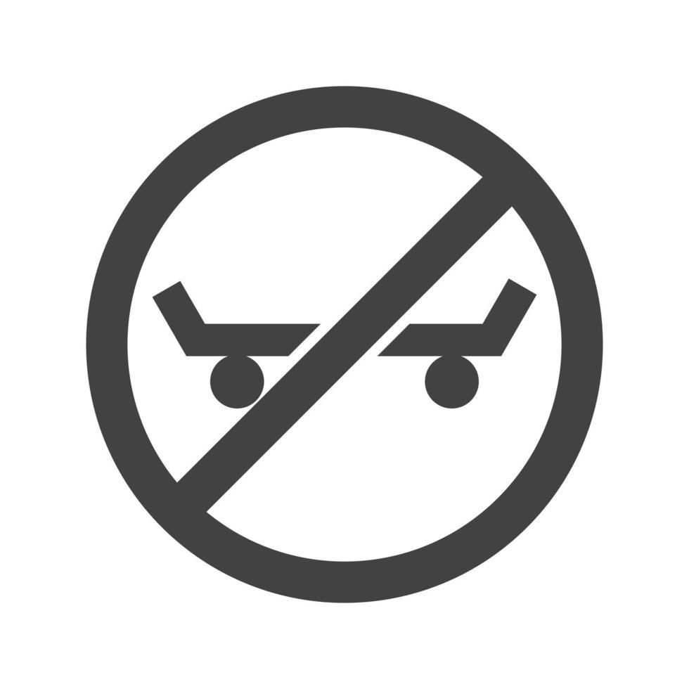 No Skating Glyph Black Icon vector