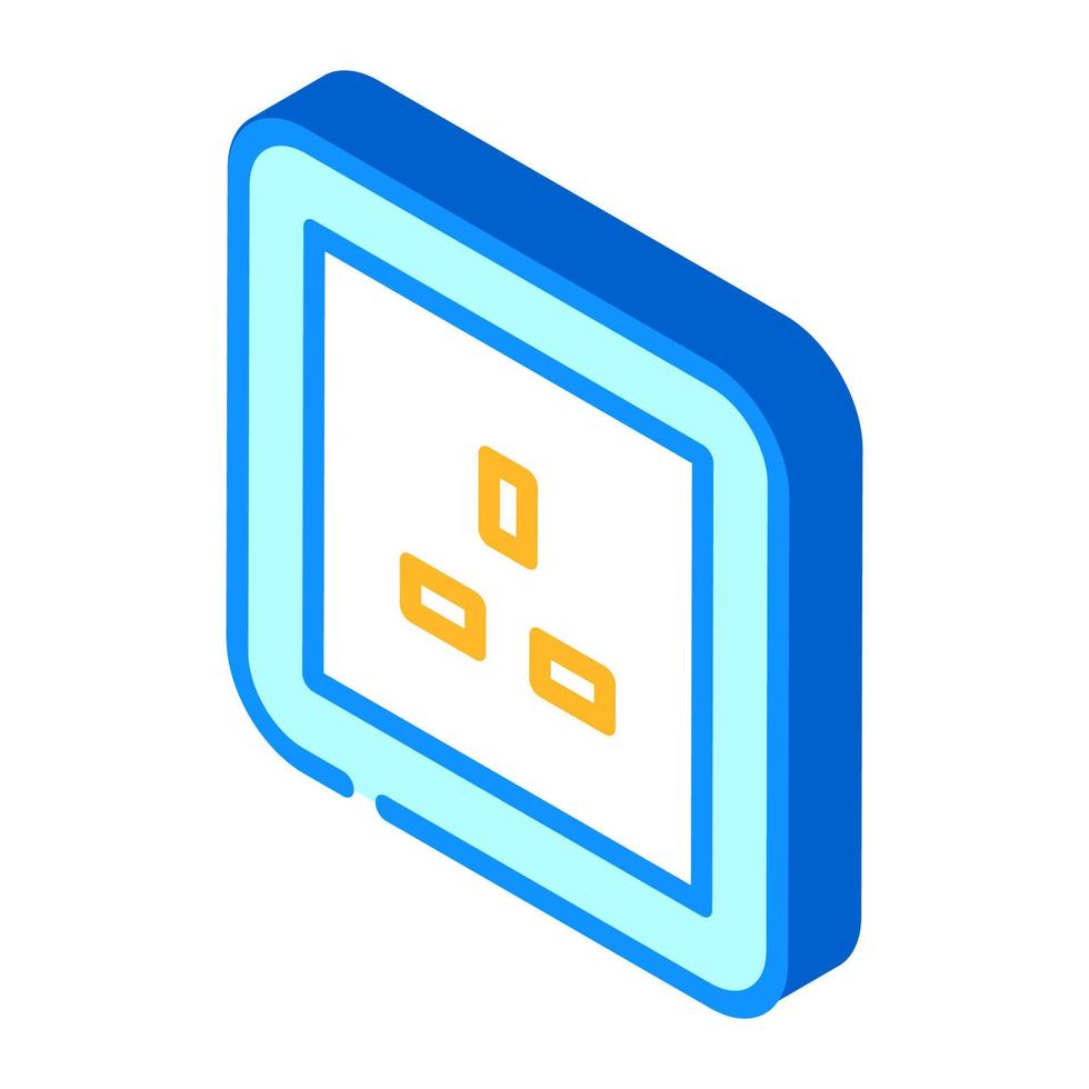 uk british socket isometric icon vector illustration