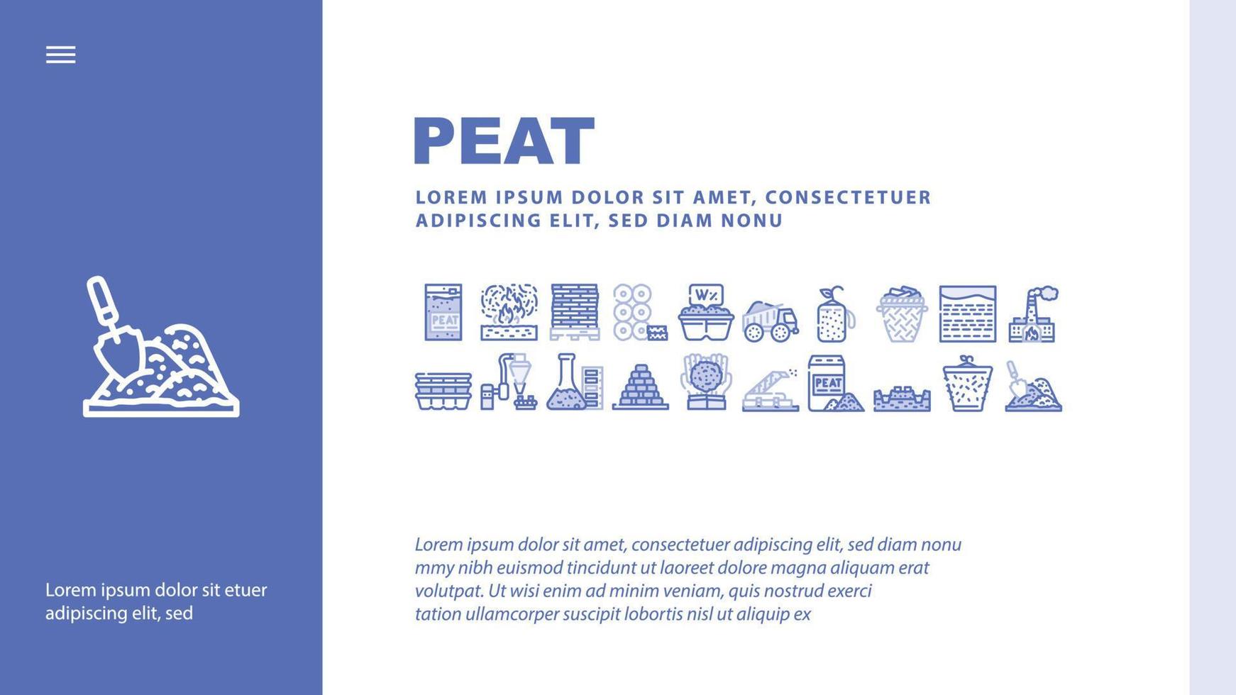 Peat Fuel Production Landing Header Vector