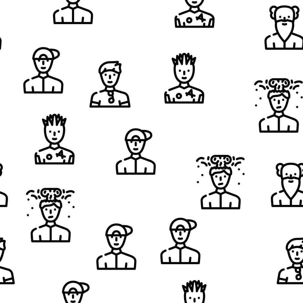 Male Business And Expression Vector Seamless Pattern