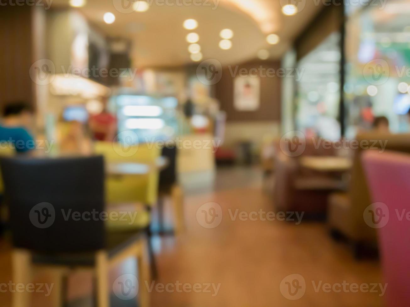 Blur cafe restaurant, coffee shop with abstract bokeh light background photo