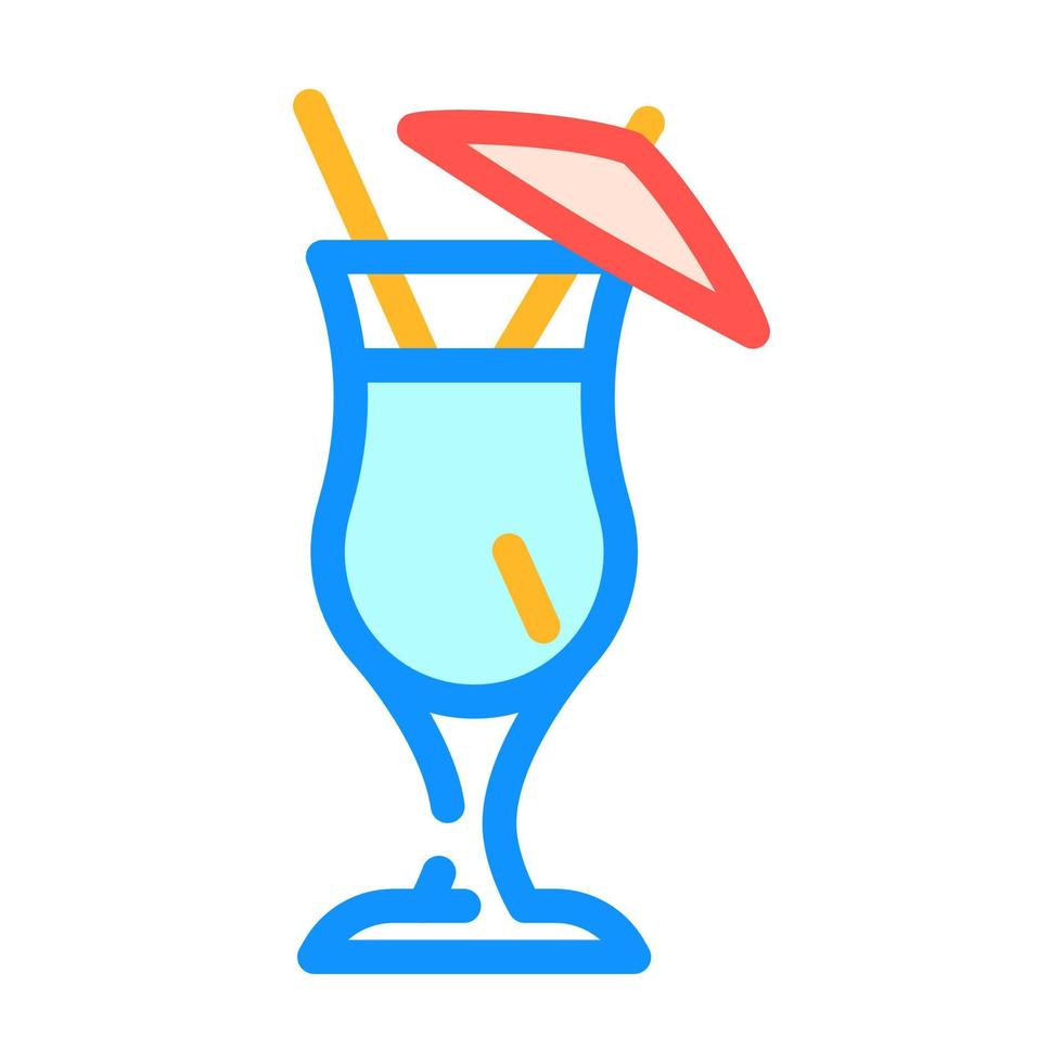 cóctel bebida vidrio color icono vector ilustración