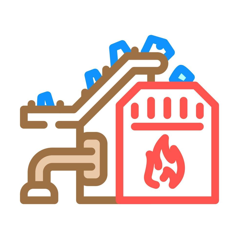 garbage incineration color icon vector illustration