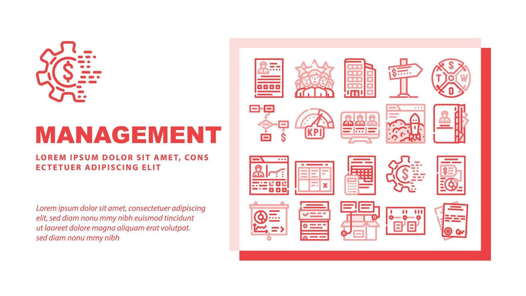 Business Management Business Landing Header Vector