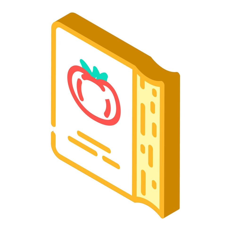 receipt book for cooking dish from tomato ingredient isometric icon vector illustration