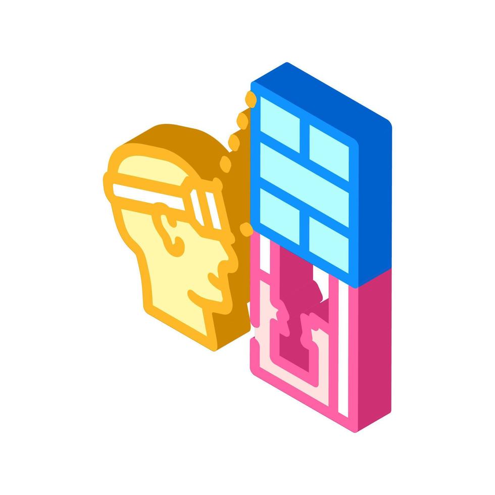 space of virtual reality isometric icon vector illustration