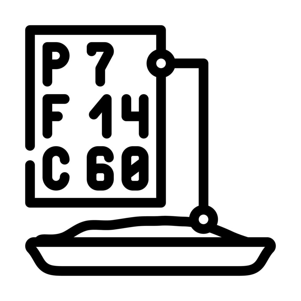 analysis for protein, fat and carbohydrates line icon vector illustration