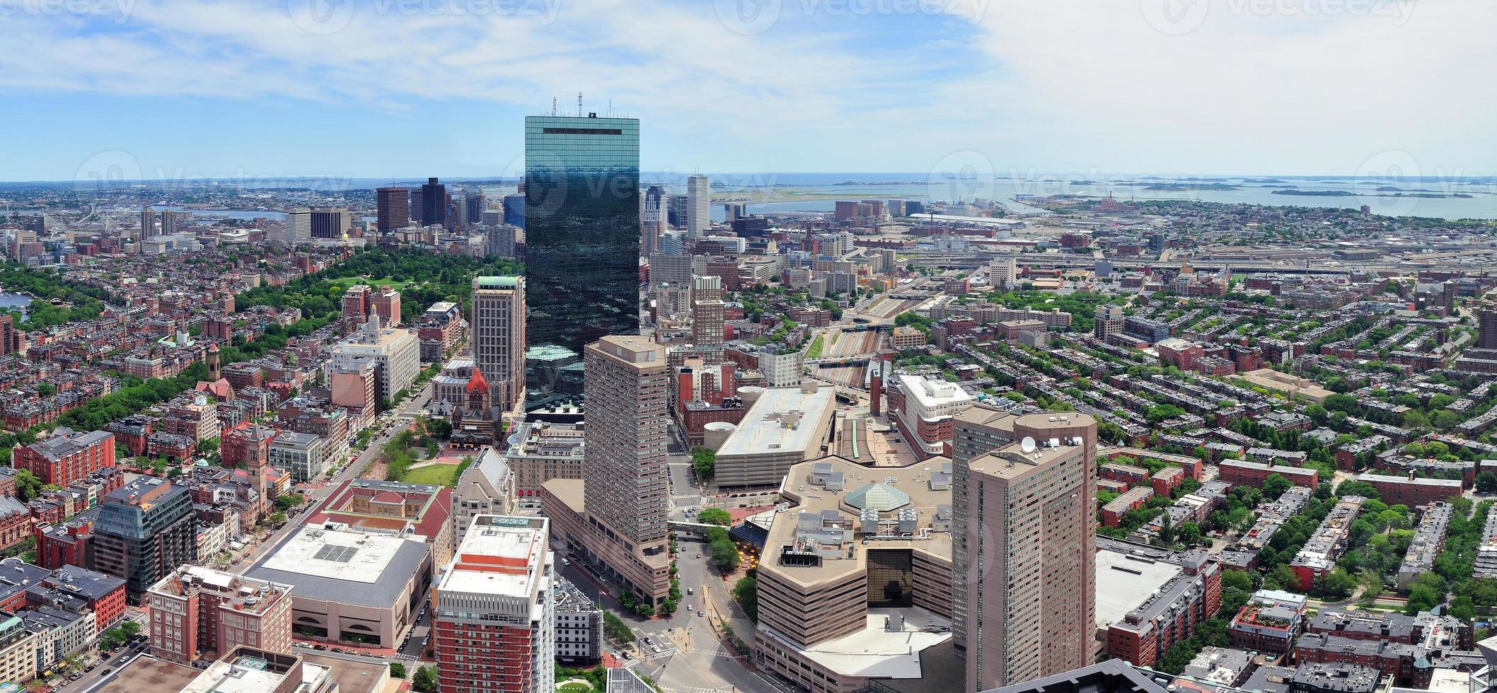 Boston skyline arial panorama photo
