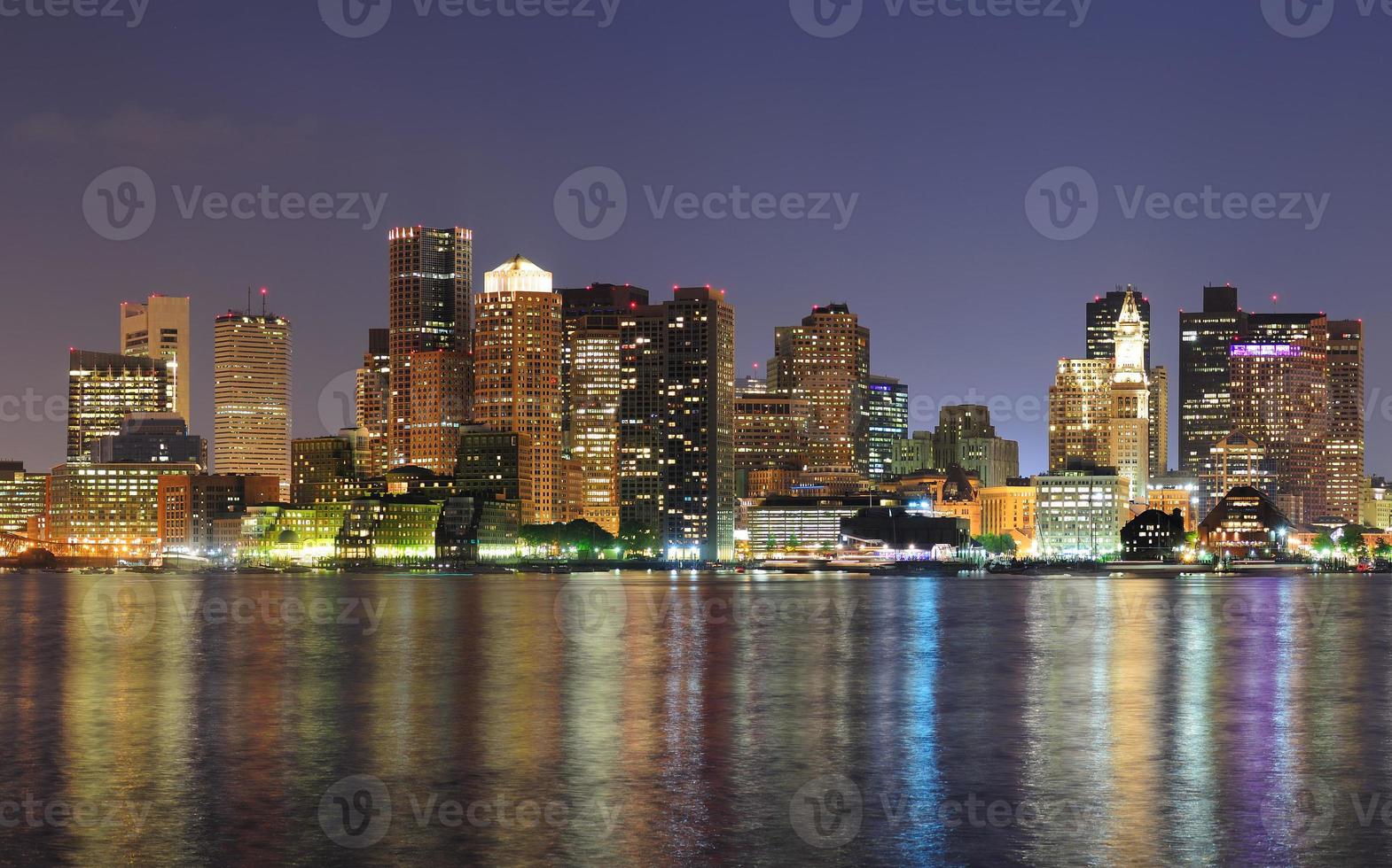 Boston downtown at dusk photo