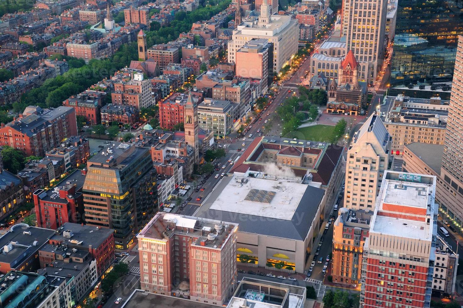 Boston street aerial view photo