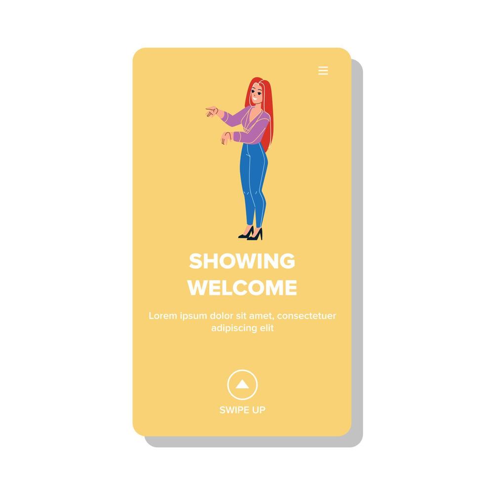 Showing welcome vector