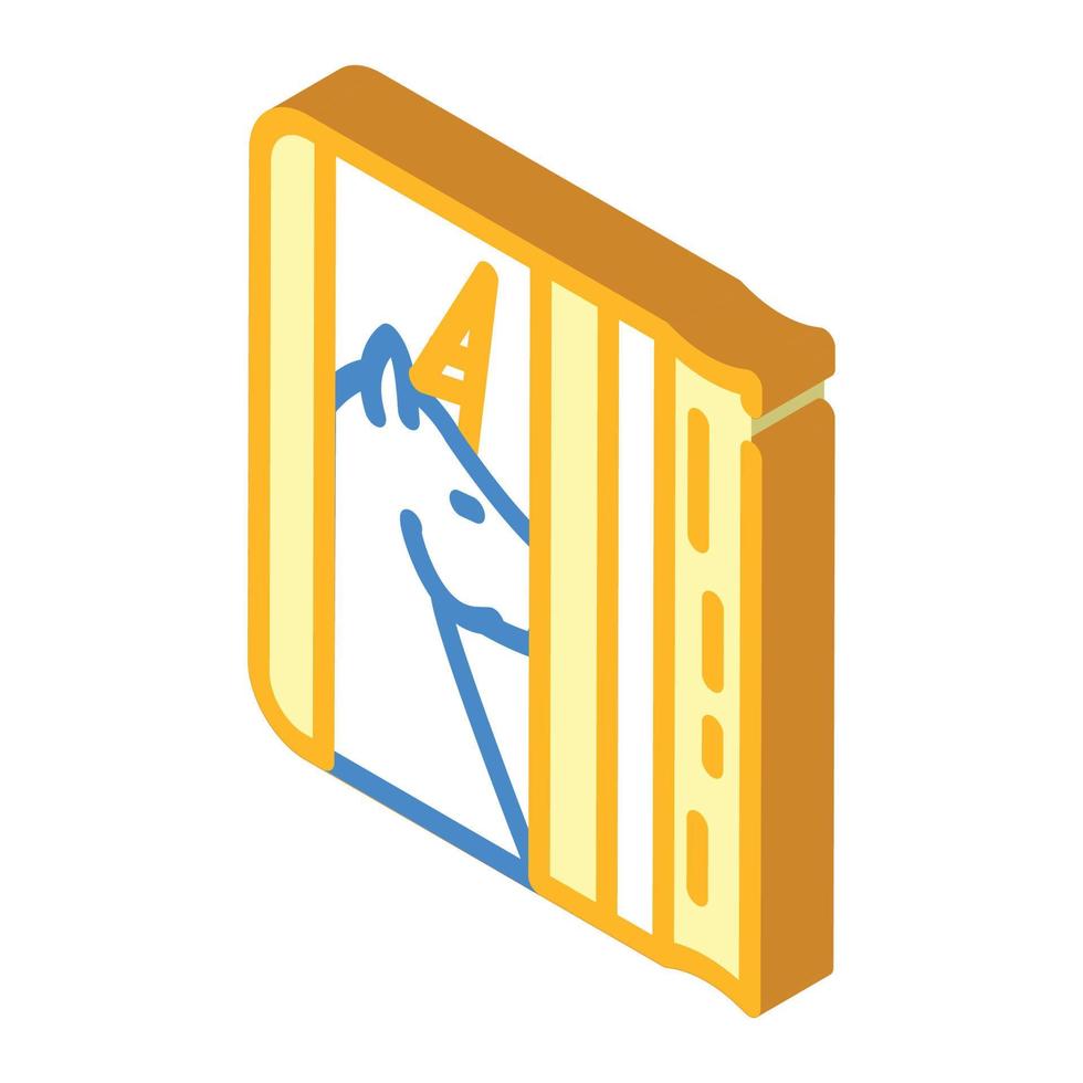 diary with unicorn isometric icon vector illustration