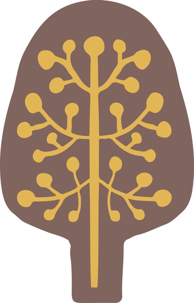 árbol de cuento de hadas en la ilustración de vector de planta de estilo de dibujos animados