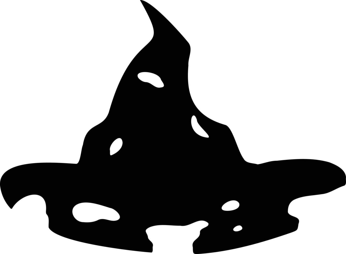 Witch magic hat silhouette halloween vector
