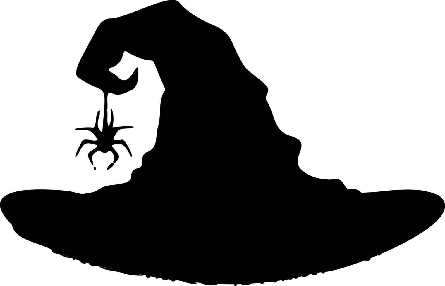 Witch magic hat silhouette halloween vector