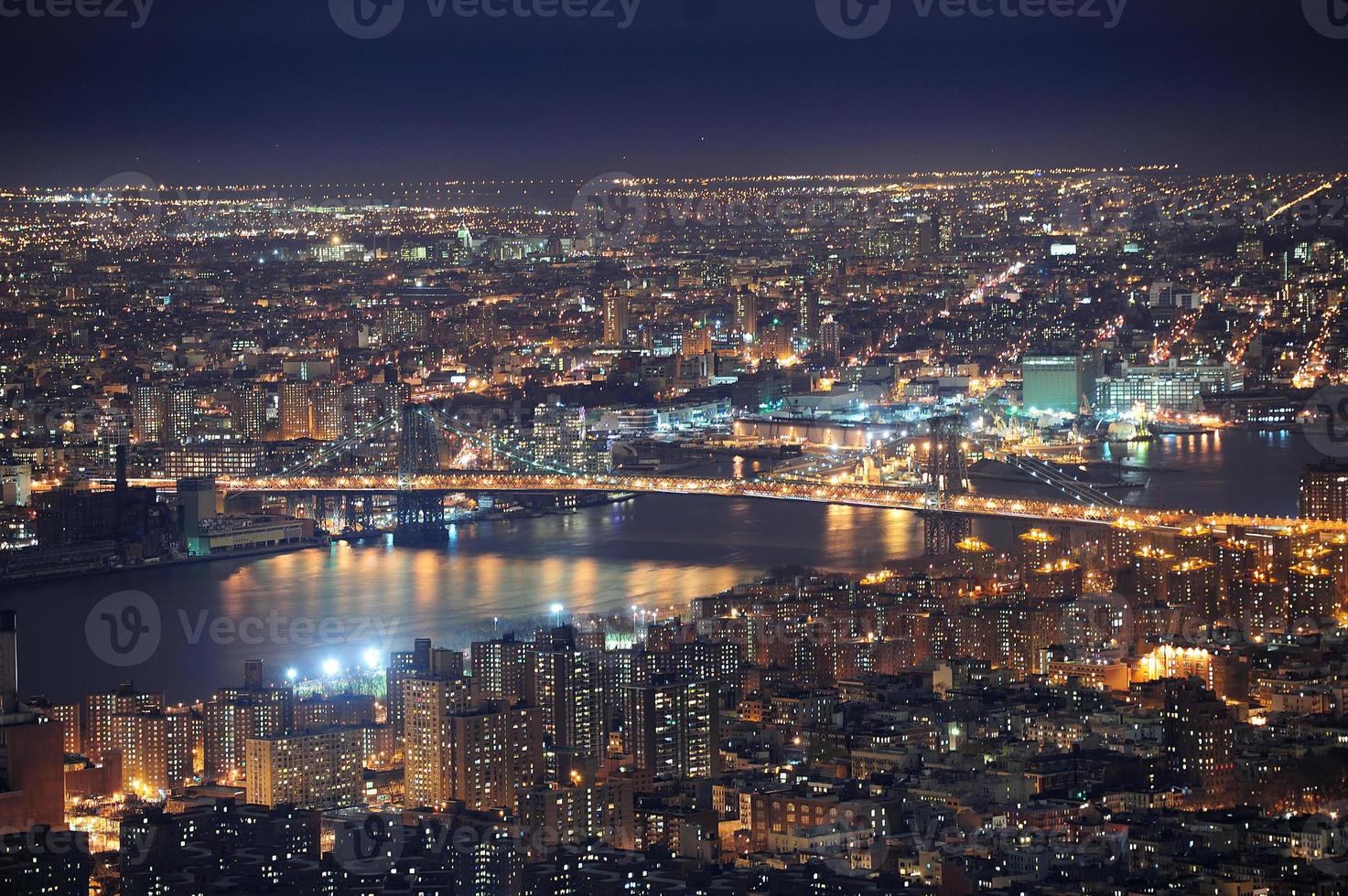 New York City Manhattan skyline aerial view at dusk photo