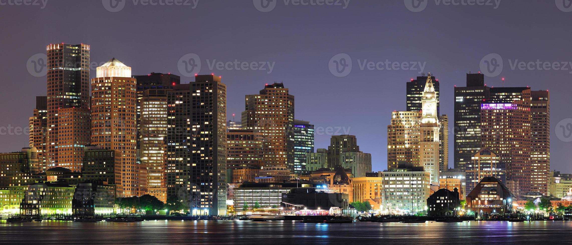 Urban city night panorama photo