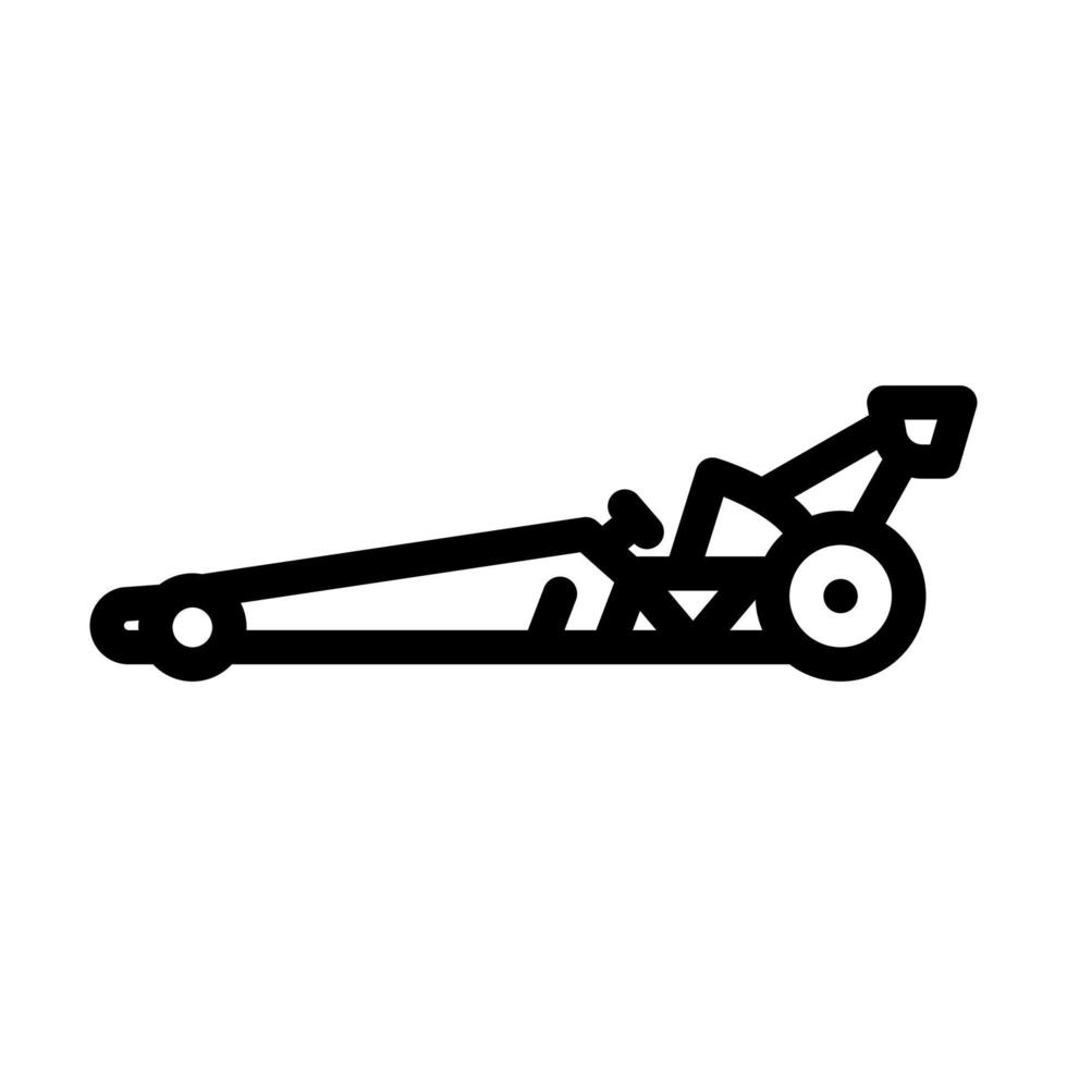 Ilustración de vector de icono de línea de coche deportivo dragster