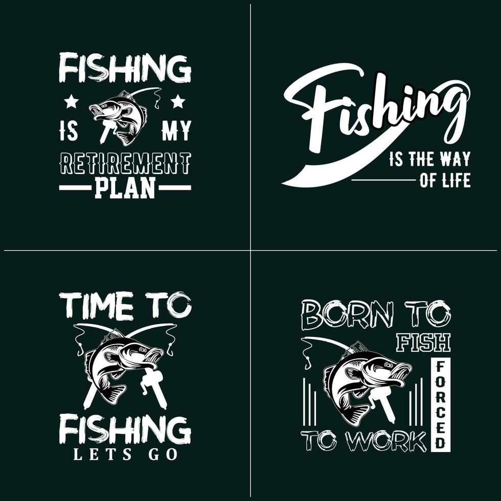 Fishing typography quotes vector