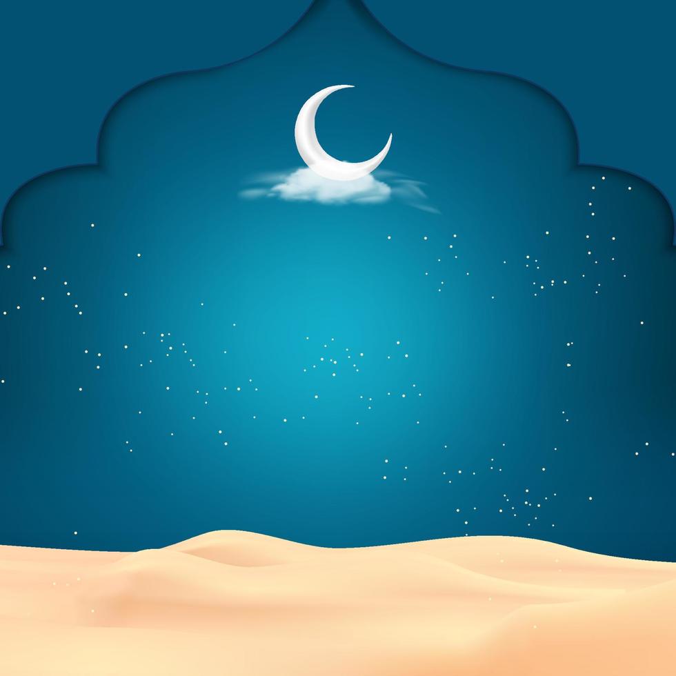 islamic background with crescent moon. vector illustration.