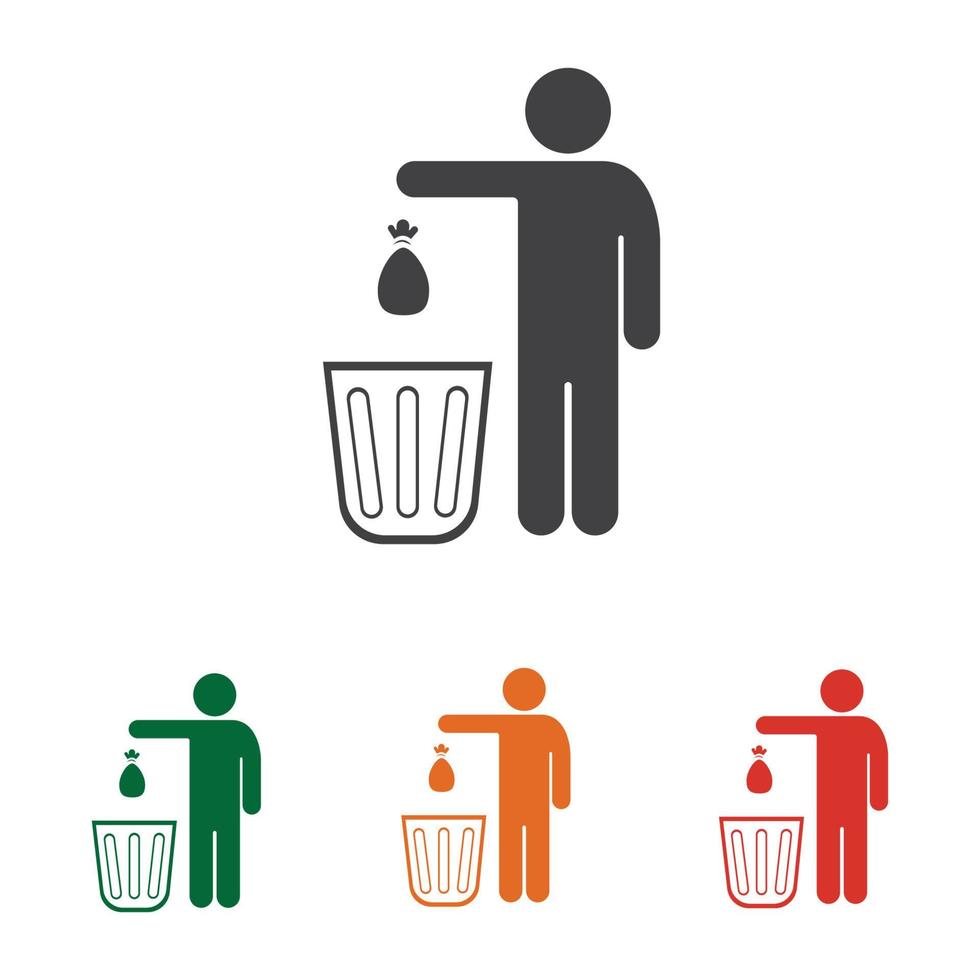 throw garbage in the trash vector