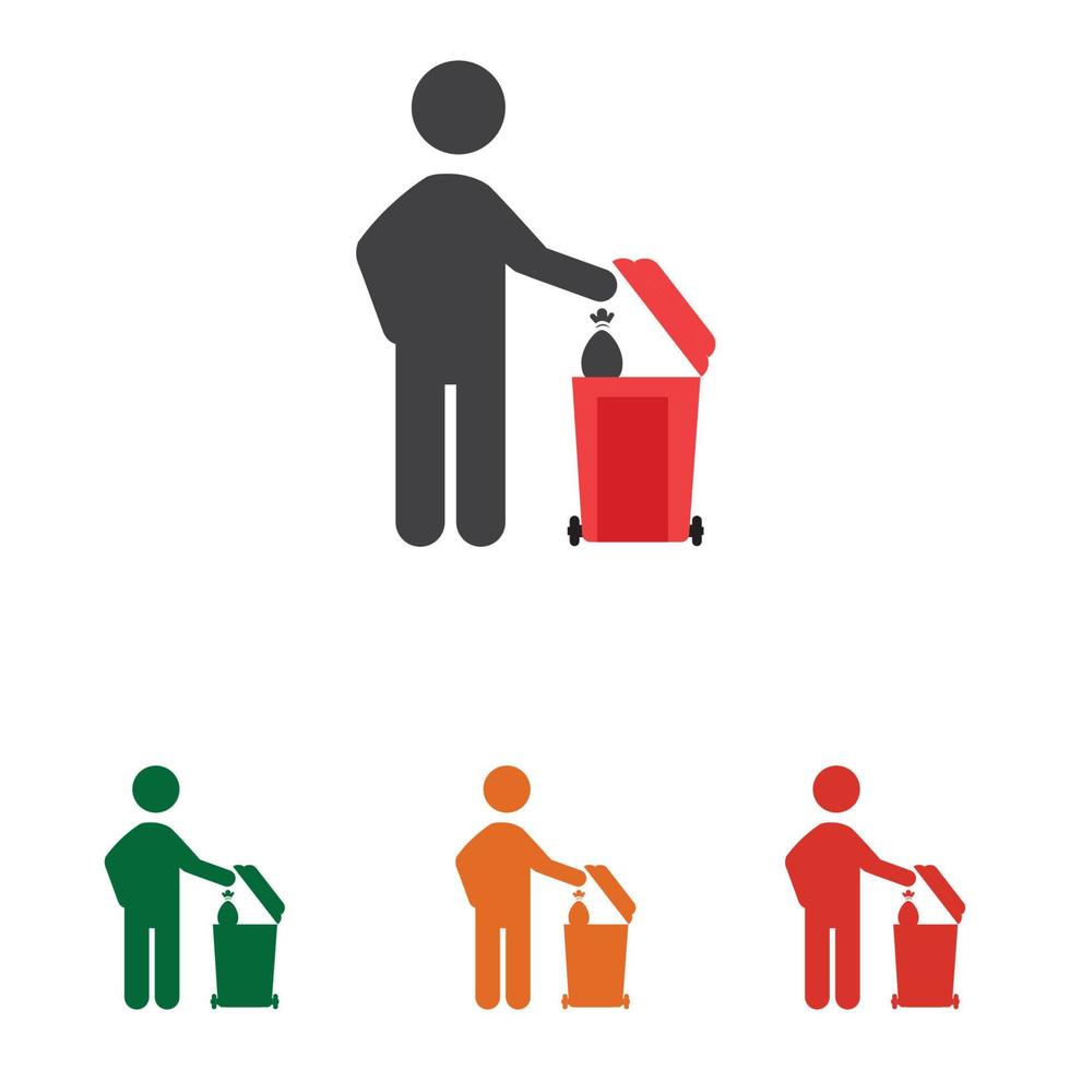 throw garbage in the trash vector