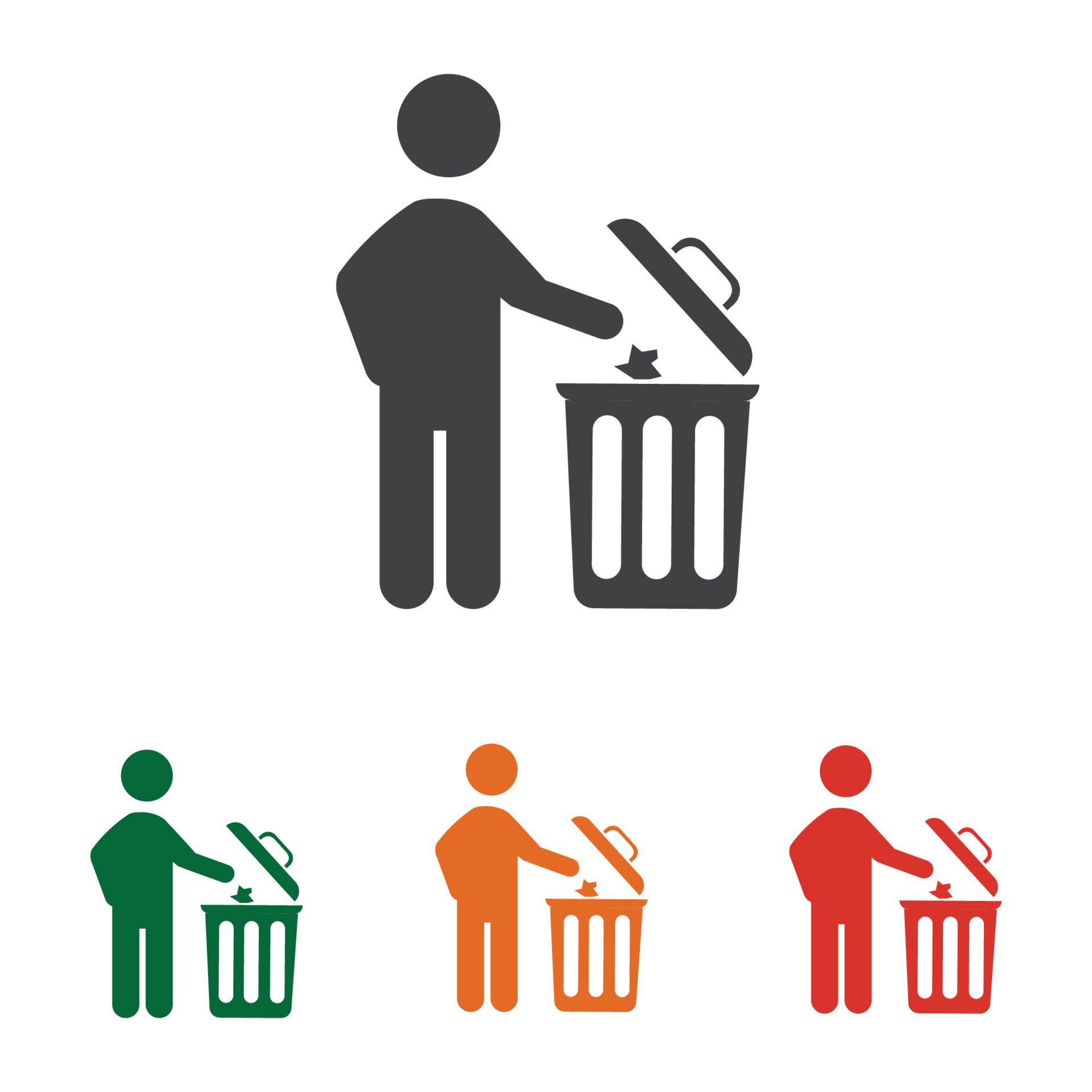 throw garbage in the trash 8319721 Vector Art at Vecteezy