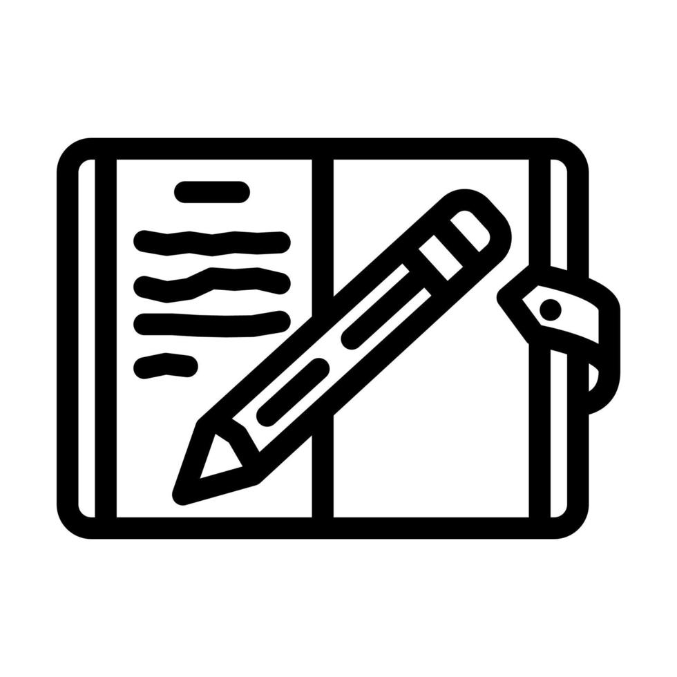 diary notebook line icon vector illustration