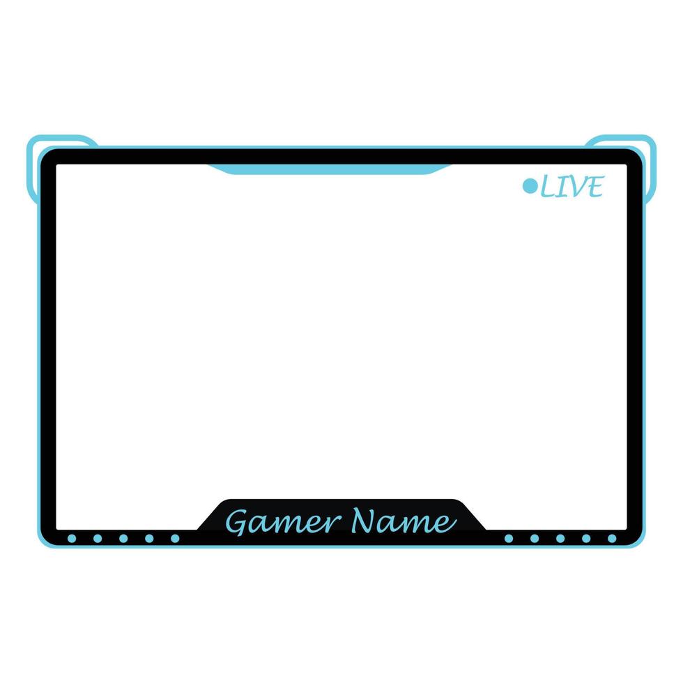 Camera with chat for live-streaming broadcast. Gaming face cam with chat window. Screen background. Set of rusty cyan and black gaming panels and overlays for live streamers. vector