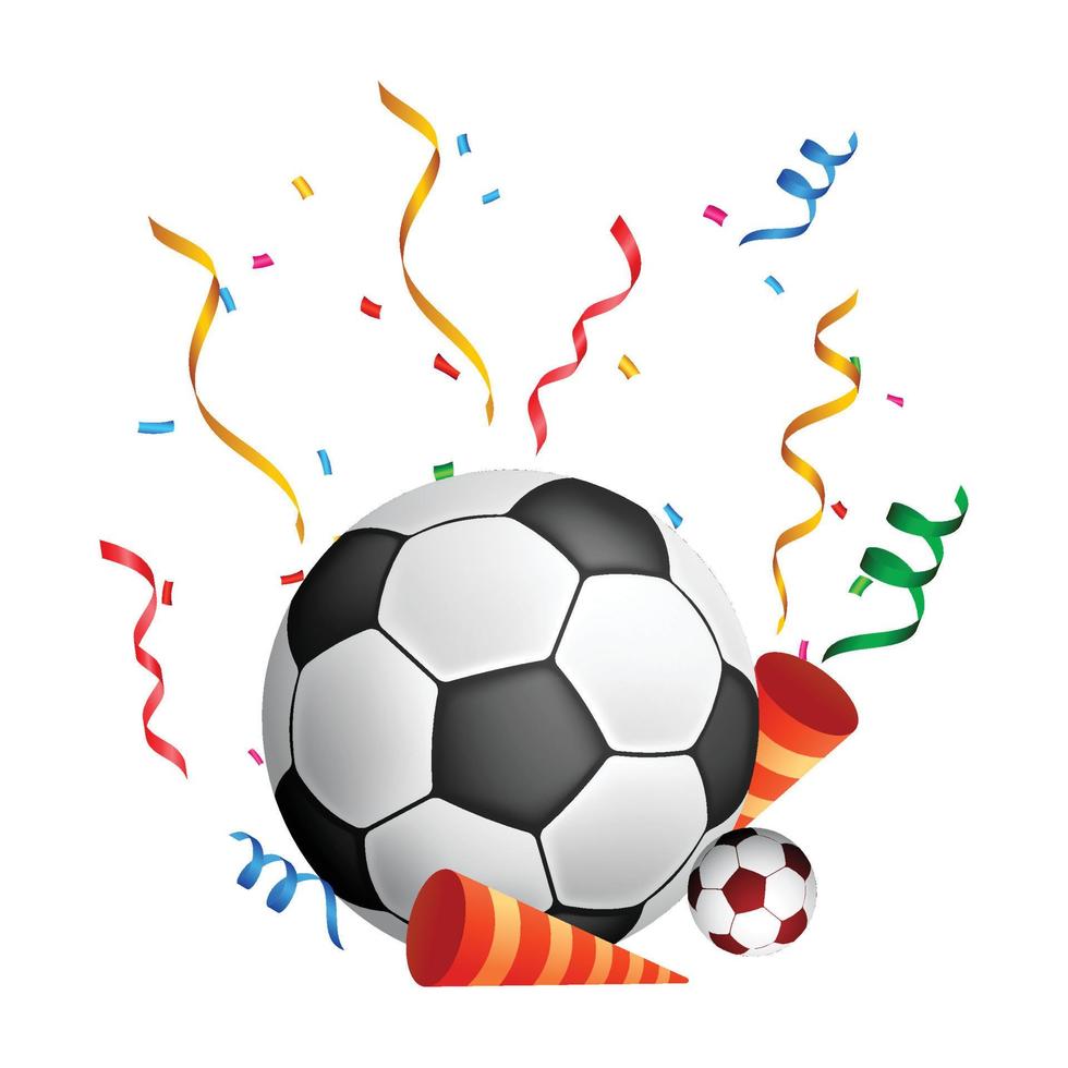 Soccer ball isolated on white background. Football cup concept. Football celebration concept design with a football on a white background. vector